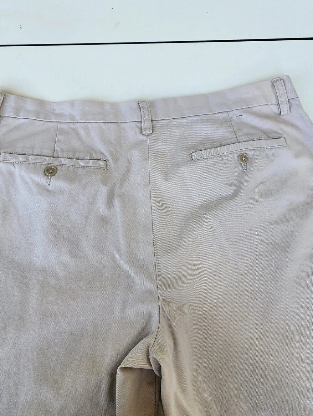 Banana Republic Men's 100% Cotton Straight Chino Khaki Pants Flat Front 36 X 30
